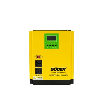 kwaliteit  90% SUOER 3000va 24V two in one lcd display pure sine waveform inverter with ac charger hybrid solar inverter fabriek